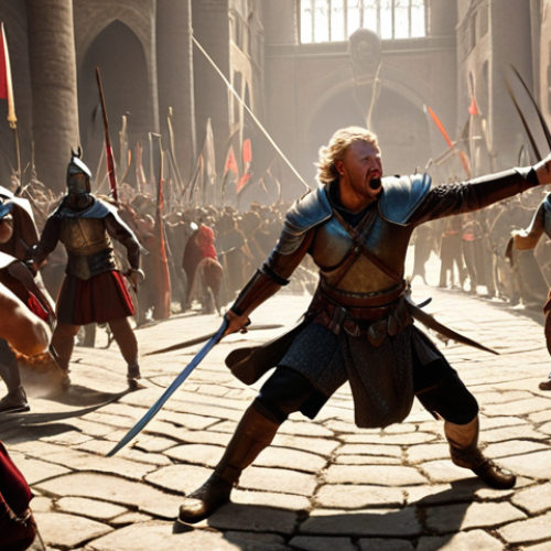**Prompt 1: "Swift Victory"**
    A dynamic, action-packed scene in the fantasy world of "HEET